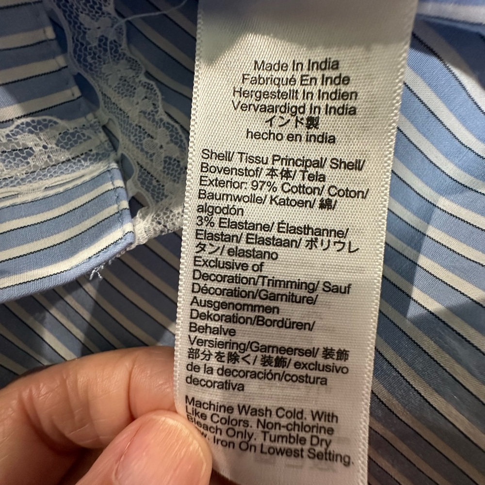 J. Crew Light Blue and White Striped Midi Shirt Dress - Picture 14 of 14